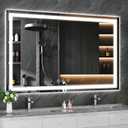 Koonmi 60"x36" LED Mirror for Bathroom, 90CRI Anti-Fog Vanity Mirror with Front and Backlight, Shatter-Proof Wall Mirror with Light, Easy Install Lighted Mirror for Modern Bathroom (IP65)