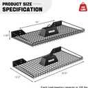 Wall Mounted Storage Shelf for Garage, 4 Pack Metal Shelf Rack, 23.6 inches x 12.2 inches x 1.95 inches