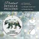 3 x Bear Ornament 2025, Rustic Bear Forest Scene Ornament, Wildlife Mountain Decoration, Christmas Ornament for Outdoorsy Families, Hunters, Cabin, Lodge, Nature Lovers, Bear