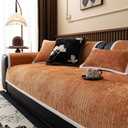 Simple Striped Couch Cover, Soft Non Slip Sofa Slipcover 1 2 3 4 Seater, Furniture Protector for Living Room, Washable Sofa Cover,Orange,90 * 120 cm