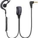 COMMIXC 2-Pack Walkie Talkie Earpiece with Mic, 2.5mm 1-Pin G-Shape Walkie Talkie Headset with PTT, ONLY Compatible with Motorola Talkabout Two-Way Radios