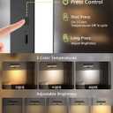 iThird Rechargeable Battery Operated Wall Sconce Set of 2: Wireless Black Wall Lights Battery Powered Magnetic 360 Rotation Cordless Scone Adhesive LED Wall Mount Lamp for Bedroom Reading Picture RV