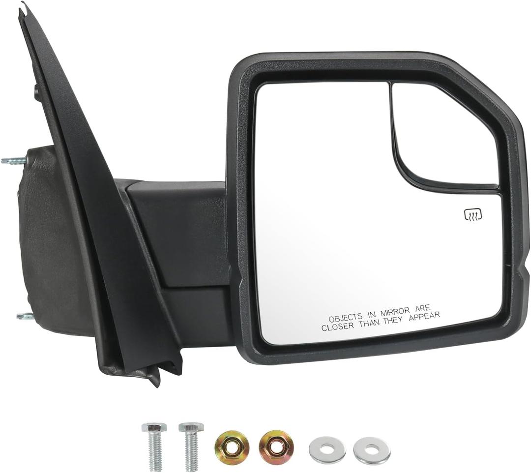 JDMSPEED Right Passenger Side View Mirror Compatible with 2015-2020 Ford F150 with Heated Turn Signal Power Glass Puddle Lights Clearance Lamp Replaces#FO1320524(9Pins)