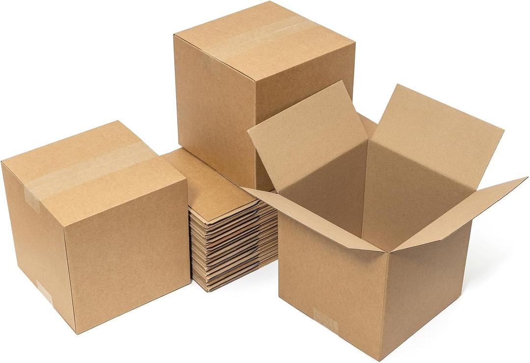 Mefleet 8x8x8" Shipping Boxes 25 Pack - Corrugated Cardboard Square Mailing Box Packaging for Small Business - Brown Mailer Packing Supplies