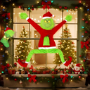 Christmas Decorations, 5.58FT Large Green Christmas Funny Doll with Stocking, Bendable Arms & Legs, Whimsical Elf Plush Decoration for Home, Tree, Wall, Party – Indoor Outdoor Holiday Display