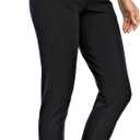 neezeelee Dress Pants for Women Comfort Stretch Slim Fit Leg Skinny High Waist Pull on Pants with Pockets for Work (Black, 8 Long)