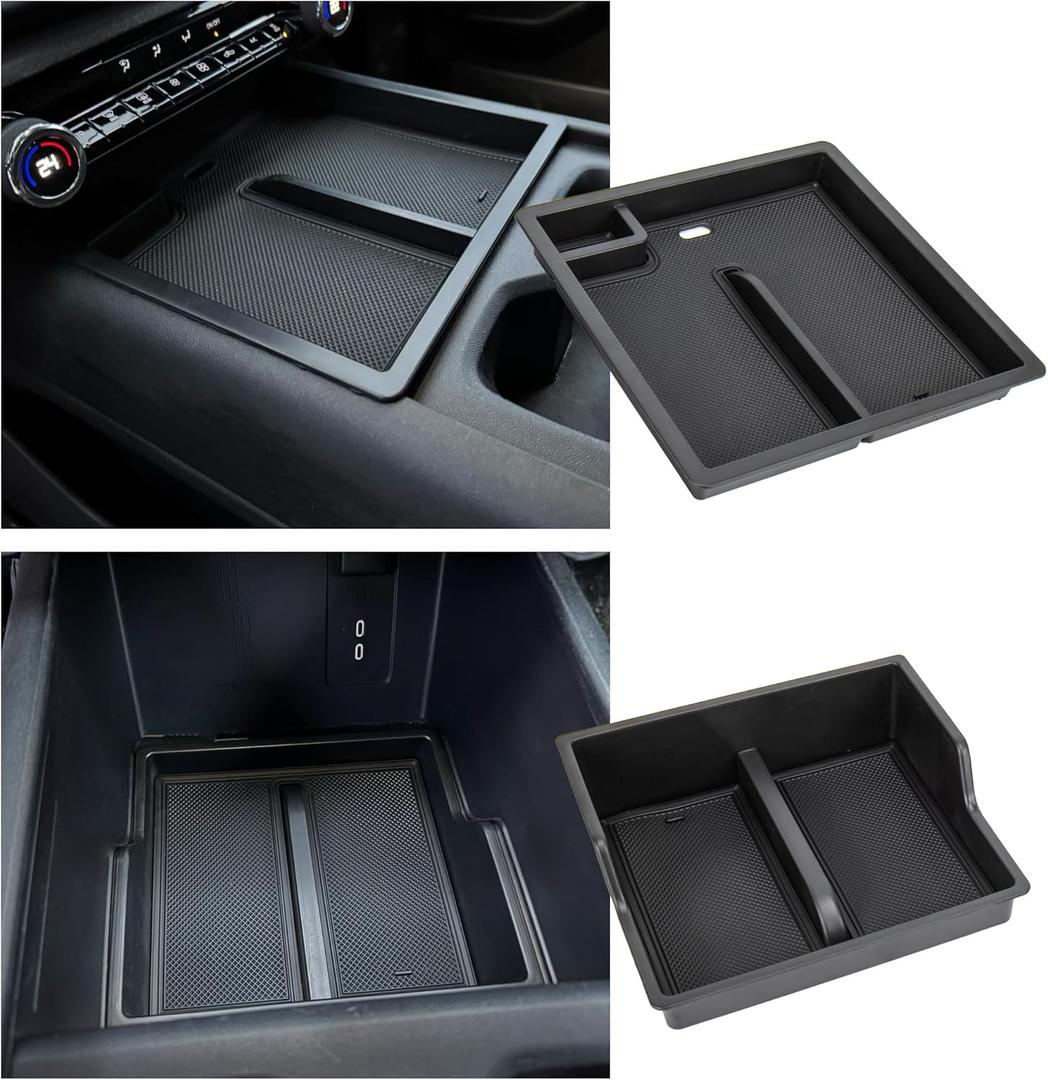 Front Center Console Organizer Compatible with 2024-2026 Chevy Silverado EV Work Truck (WT) Interior Accessories, Armrest Organizer Tray; Not fit The Silverado EV RST/LT