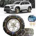 Auto Tightening Snow Chains Tire Chains, 1-Minute Quick Install, Universal Fit for Car/SUV/Pickup Truck, Multi-Weather Emergency Traction, Set of 2 - HKN140