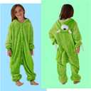 Unisex Children Animal Onesie Pajamas,Kids Flannel Halloween Cosplay Costume/Homewear/Sleepwear (Green)