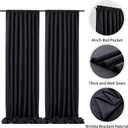 50 ft x 10 ft Thick Black Backdrop Curtain for Parties, 10 Panels Black Polyester Wedding Backdrop Drapes for Birthday Photography Background Party Backdrop Home Decorations