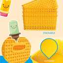 WYT 6-Pack Plastic Small Shelf Storage Weave Baskets Organizing for Cabinets and Pantries, Yellow