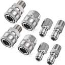 3/8 Inch Pressure Washer Quick Connect Fittings,Stainless Steel Pressure Washer couplers for Home and Commercial,Female and Male Thread,Pressure Washer Adapter-5000PSI(8 Pack)