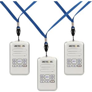 Retevis RT20 Walkie Talkies for Adults, Wearable Small Walkie Talkie for Seniors Elderly, Loud Sound, FM, Compact Mini 2 Way Radios for Healthcare Hospital Biking Camping Skiing Gift(3 Pack)