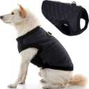 Gooby Fashion Vest Dog Jacket - Black, X-Large - Warm Zip Up Bomber Vest with Dual D Ring Leash - Winter Water Resistant Small Dog Sweater