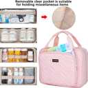 Leudes Travel Pill Bottle Organizer,Medicine Organizer and Storage,Home Medication Bag, Cases,Carrier for Pills,Vitamin,Fish Oil, Supplements for Women and Men (Large, Pink)