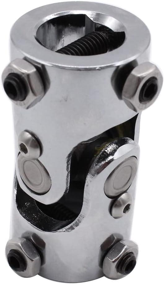 1 PC SHLPDFM Chrome Alloy Steel Universal Joint 1" DD X 1" DD Steering Column U-Joint Coupler Fits for Grinding Machines Automotive Parts Levelers