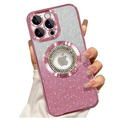 Misscase for iPhone 14 pro Magnetic Glitter Case Compatible with MagSafe,Full Protection Slim Shockproof Anti-Scratch Case with Camera Lens Protector Logo View Dust-Proof Net for Women Pink