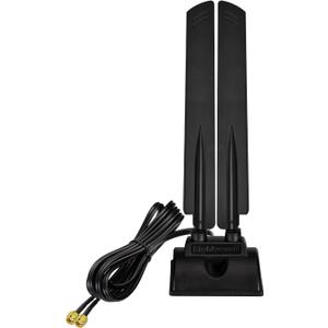 Eightwood WiFi 6E Antenna Tri-Band 6GHz 5GHz 2.4GHz RP-SMA WiFi Antenna Magnet Mount Base for PC Desktop Computer Motherboard WiFi Bluetooth Card Wireless WiFi Router