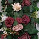Ling's moment 5FT Burgundy Artificial Flower Garland Dusty Rose Leaves Floral Garland Arch Flowers Vine for Wedding Party Backdrop Decor Mantel Home Table Centerpieces Wall Decorations