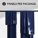 Rutterllow 100% Blackout Curtains 2 Panels, Full Shade 96 Inches Long Complete Drapes for Living Room, Thermal Insulated Bedroom Window Treatment Drapes (Navy Blue, 52x96 inch)