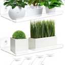 2 Pack 12 Inch Acrylic Window Boxes Plant Shelves, 6 Inch Extra-Wide Windowsill Extender – Features Suction Cups and Support Brackets for Succulents, Herbs, Seed Starting | Indoor/Outdoor Use, 12IN-2PC