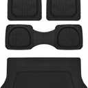 Motor Trend Flex Tough 4-Piece Heavy Duty Floor Mats for Cars Trucks SUVs, Automotive Floor Mats Car Mats Full Set Front, Rear & Cargo, Trim-To-Fit Semi-Custom Deep Dish All Weather Rubber Mats - Black (Medium)