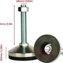 Heavy Duty Leveling Screw Leg,Leg Leveler 3.14" Dia Base,Adjustable Leveling feet M16 Thread, 2600 Lb Capacity,Capacity for Workbench, Machine, Cabinet, (D80xM16x100,4 Pcs,Black)