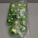 Senjie Apple Green Shatterproof Christmas Ornaments, 32 Pcs Multicolored Spherical Hanging Plastic Ornaments for Christmas Trees