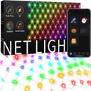 4ft x 18ft Smart Christmas Net Lights Outdoor Mesh Lights, 300 LEDs Bluetooth App Prpgrammable, 105+ Scene Modes, Music Sync, IP44 Waterproof, Timer, RGB Bush Light for Tree Fence Holiday Decorations