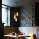 XIHOME 3 Arm Antique Classic Edison Lampshade Adjustable Max. 50 cm DIY Modern Spiral 3 Hanging Pendant Ceiling Spider Lamp Light E26 Retro Chandelier Dining Room Bedroom Black