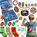 Sports Advent Calendar 2025, Football Advent Calendar for Boys Teens 24 Days Christmas Countdown Football Accessories & Treasure Xmas Christmas Surprises Gifts Goodie Bags Fillers for Boys