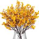 8Pcs Babys Breath Artificial Flowers, Real Touch Yellow Silk Flowers Fake Flowers for Vase Home Office Wedding Christmas Indoor Outdoor Centerpiece Table Party Decorations