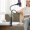 Lamicall Gooseneck Phone Holder for Bed - [Upgraded Stable Clip] for Desk, Headboard, Bed, Bedside, Table, Flexible Gooseneck Long Arm Stand, Overhead Cell Phone Clamp Mount, Gift for All 4-7 Device
