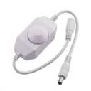 Maxmoral 1pc DC 12V 24V LED Strip Dimmer Switch with DC Female Male Adapter Single Color Mini LED Lamp Lighting Accessories Brightness Adjustable Controller Manual Knob Dimmer Switch White