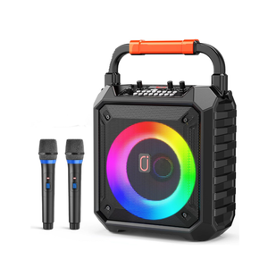 JYX Karaoke Machine with 2 Wireless Mics, Portable Bluetooth Karaoke Speaker with LED Lights for Kids and Adults,PA System Speaker Supports TF Card/USB/AUX-in/REC for Party Indoor/Outdoor
