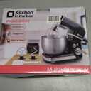 Kitchen in the box Stand Mixer,3.2Qt Small Electric Food Mixer,6 Speeds Portable Lightweight Kitchen Mixer for Daily Use with Egg Whisk,Dough Hook,Flat Beater (Black)