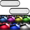 2PCS Car Door LED Lights Projector, 7 Colors Magnetic Vehicle Wireless Sill Courtesy Warning Lamp, USB Rechargeable Auto Interior Ambient Sensing Welcome Lights, Universal Fit