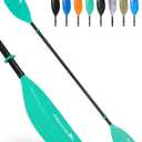 Abahub Adjustable Kayak Paddle 210-230 cm/ 230-250 cm Floating Kayaking Oars Boating Oars Canoeing Oars Black, 82.6''- 90.5''