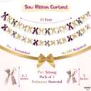 KatchOn, Pre-Strung Bow Ribbon Garland - Pack of 2, 10 Ft | Hanging Bow Banner for Bachelorette Party Decorations Modern Bridal Shower Decor | Valentines Day Decorations | Galentines Day Decorations