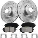 Front Brake Kit, Brake Rotors and Brake Pads Compatible with 2003-2008 Subaru Forester, 2002-2005 Outback, Impreza, Baja, Legacy|Automotive Replacement Brake Kit|(11.5in)|Front Brake Rotors