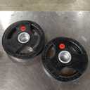 Fitvids Olympic 2-Inch Cast Iron Plate Weight Plate for Strength Training and Weightlifting, Rubber Coate Style, 35LB Set