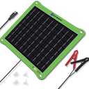ECO-WORTHY Upgrade 7.5W Solar Car Battery Charger Maintainer 12V Waterproof Solar Panel Portable Solar Trickle Charger for Car Truck Boat Lawn Mower RV Trailer Tractor Utility Vehicle Battery