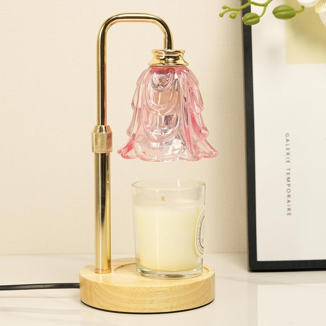 Candle Warmer Lamp with Timer, Adjustable Height and Dimmable, Birthday Gifts for Womens, Mothers Day Gifts for Mom, Unique Home Decor Aesthetic (Pink)