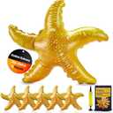 Inflatable Starfish Balloons 5-Pack 24+inch Large Durable PVC - Reusable Star fish for Birthday, Baby Shower, Pool, Beach Party, Photo Props, Under the Sea Party Decorations & Ocean-Themed Gifts