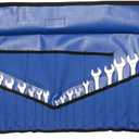Tool Set Organizer, Tool Kit Pouch with 26 Pockets Wrench Set Organizer, Metric & SAE Waterproof Canvas, Roll-Up Tool Bag for Mechanics, DIYers & Electricians (Tools Not Included) BULL TOOLS (Ballistic Polyester, Blue)