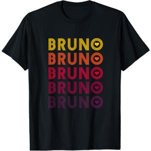 Cute Bruno Lover Heart T-Shirt Man Women T-Shirt (Black, XL)