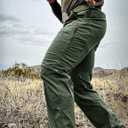 CQR Men's Utility Flex Cargo Pants, Classic-Fit Casual Stretch Work Pants, Water Resistant Lightweight Tactical Hiking Pants (Green)