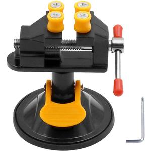 Universal Mini Table Vise Clamp 360 Suction Vice Clamp Drill Press Vise Table Bench Vice Craft Vise DIY Sculpture Craft Carving Tool for Jewelry Watch Walnut