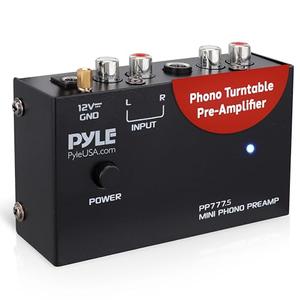 Pyle Phono Turntable Preamp - Mini Audio Stereo Phonograph Preamplifier with RCA Inputs & Outputs, Low Noise Operation, 12V DC Adapter Powered, Compatible with Turntables, Receivers, Speakers & More