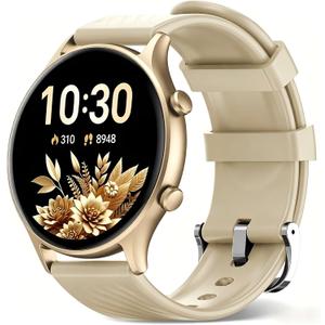 WalkerFit Smart Watch for Women/Men, 1.39" Smartwatch for Android Phones & iPhone, Fitness Tracker with Heart Rate/SpO2/Sleep Monitor, 120+ Sport Modes, Answer/Make Call Round - Light Gold